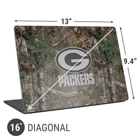 NFL Green Bay Packers Realtree Xtra Green Camo Universal Laptop 16in (13 x 9.4in) Skin