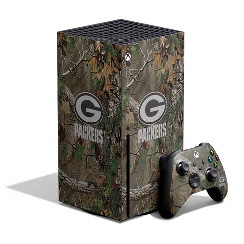 NFL Green Bay Packers Realtree Xtra Green Camo Xbox Series X Bundle Skin