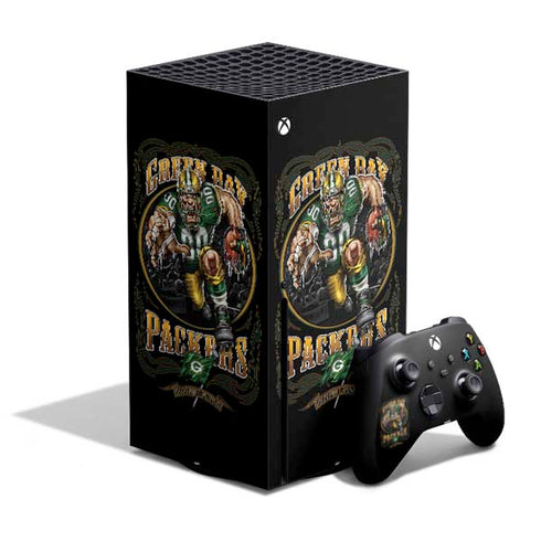 Liquid Blue NFL Green Bay Packers Running Back Xbox Series X Bundle Skin