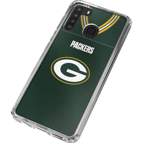 NFL Green Bay Packers Team Jersey Galaxy A21 Clear Case