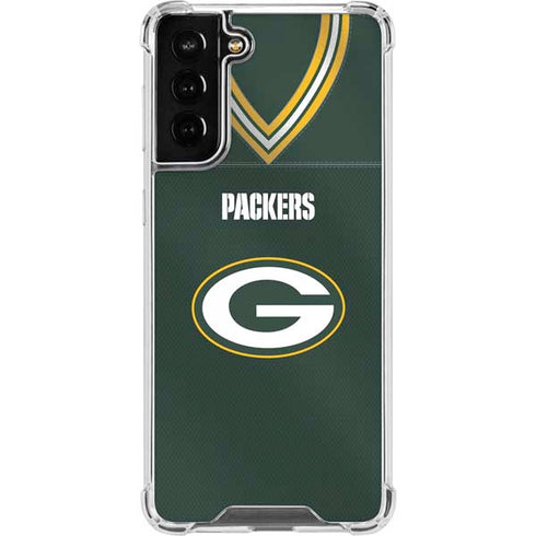 NFL Green Bay Packers Team Jersey Galaxy S21 FE Clear Case