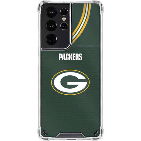 NFL Green Bay Packers Team Jersey Galaxy S21 Ultra 5G Clear Case