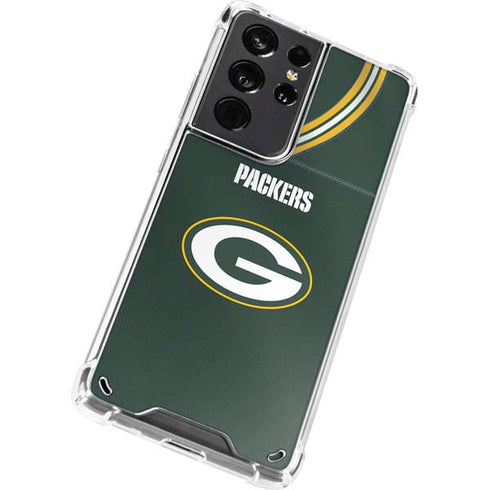 NFL Green Bay Packers Team Jersey Galaxy S21 Ultra 5G Clear Case