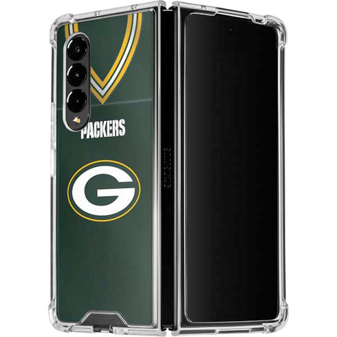 NFL Green Bay Packers Team Jersey Galaxy Z Fold4 5G Clear Case