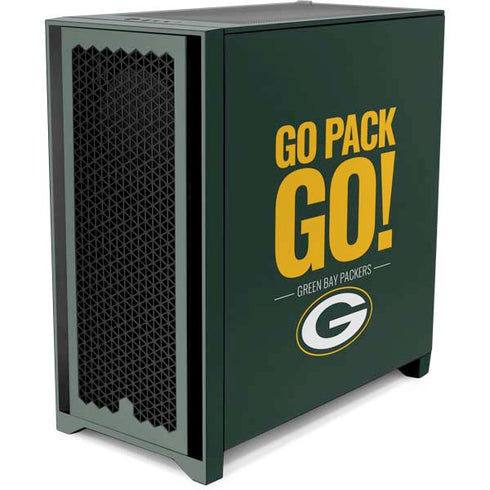 NFL Green Bay Packers Team Motto Corsair 4000D Tempered Glass Mid-Tower ATX Case Skin