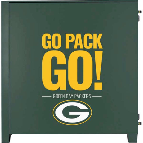 NFL Green Bay Packers Team Motto Corsair 4000D Tempered Glass Mid-Tower ATX Case Skin