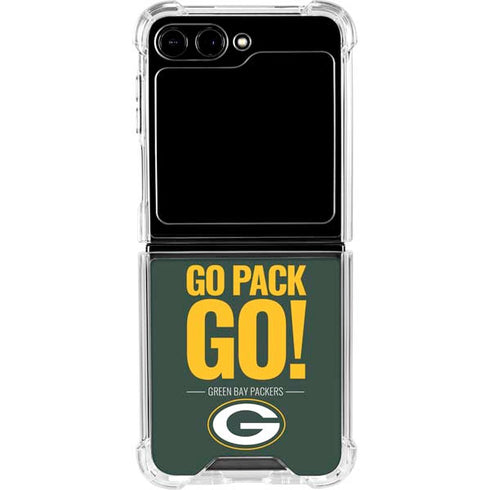 NFL Green Bay Packers Team Motto Galaxy Z Flip5 5G Clear Case