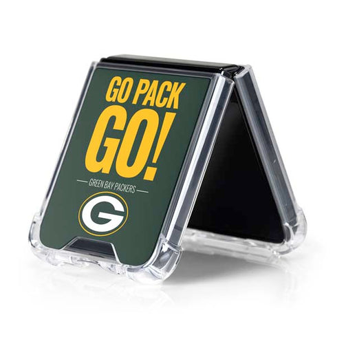 NFL Green Bay Packers Team Motto Galaxy Z Flip5 5G Clear Case