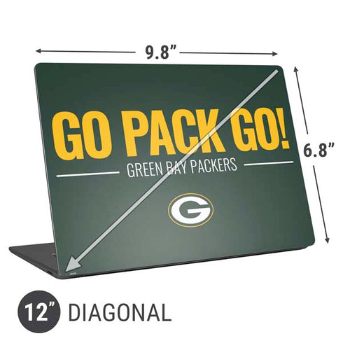 NFL Green Bay Packers Team Motto Universal Laptop 12in (9.8 x 6.8in) Skin