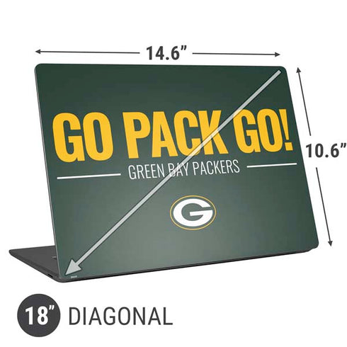 NFL Green Bay Packers Team Motto Universal Laptop 18in (14.6 x 10.6in) Skin