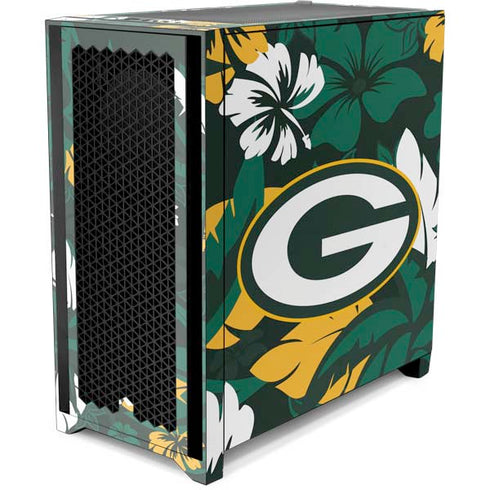 NFL Green Bay Packers Tropical Print Corsair 4000D Tempered Glass Mid-Tower ATX Case Skin