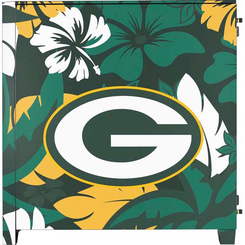 NFL Green Bay Packers Tropical Print Corsair 4000D Tempered Glass Mid-Tower ATX Case Skin