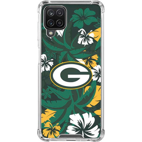 NFL Green Bay Packers Tropical Print Galaxy A12 Clear Case