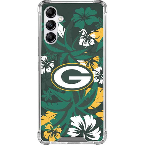 NFL Green Bay Packers Tropical Print Galaxy A14 5G Clear Case