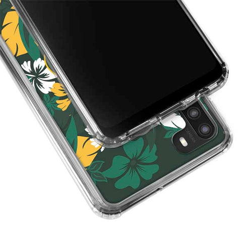NFL Green Bay Packers Tropical Print Galaxy A21 Clear Case
