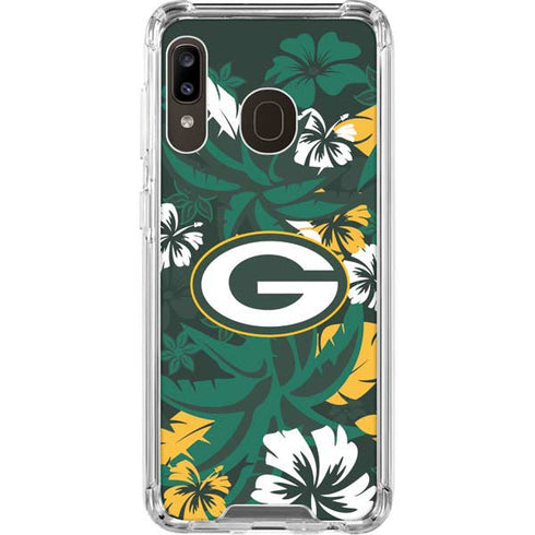 NFL Green Bay Packers Tropical Print Galaxy A30 Clear Case