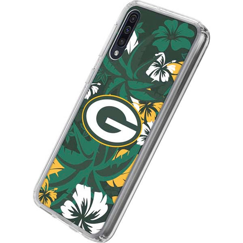 NFL Green Bay Packers Tropical Print Galaxy A50 Clear Case