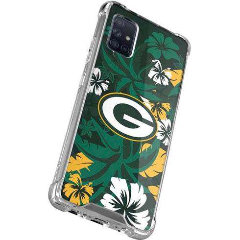 NFL Green Bay Packers Tropical Print Galaxy A71 5G Clear Case