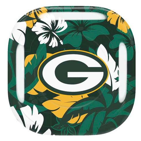 NFL Green Bay Packers Tropical Print Galaxy Buds Pro Skin
