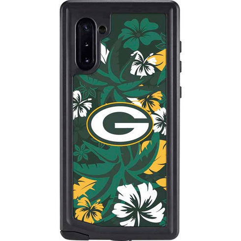 NFL Green Bay Packers Tropical Print Galaxy Note 10 Waterproof Case