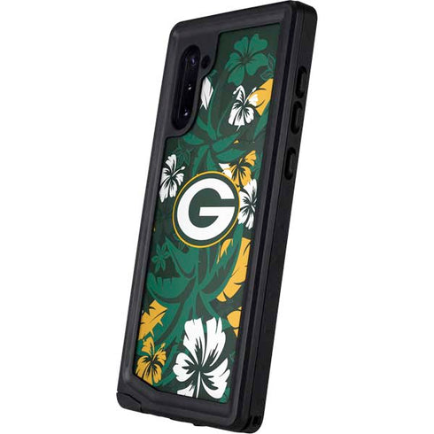 NFL Green Bay Packers Tropical Print Galaxy Note 10 Waterproof Case