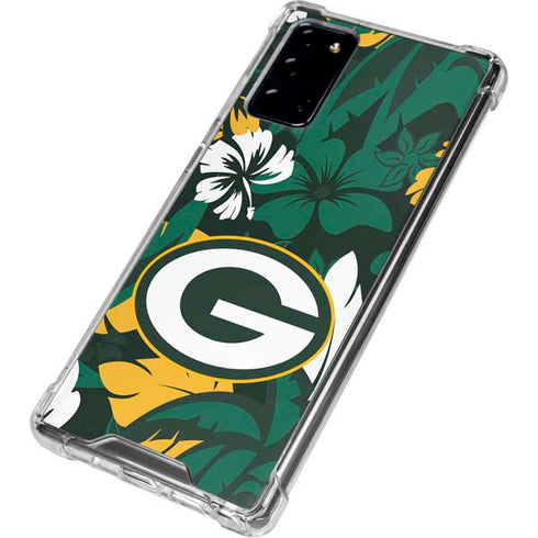 NFL Green Bay Packers Tropical Print Galaxy Note20 5G Clear Case