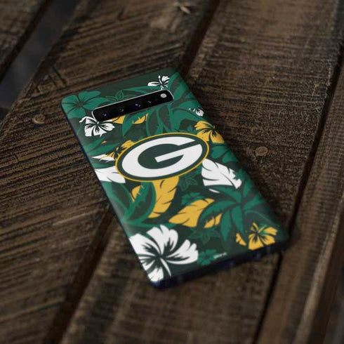 NFL Green Bay Packers Tropical Print Galaxy S10 Plus Skin
