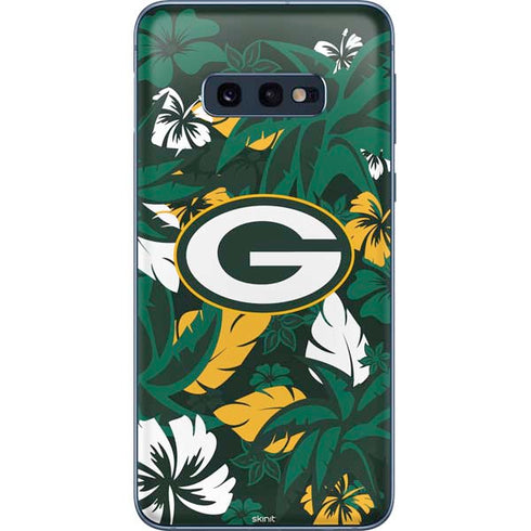 NFL Green Bay Packers Tropical Print Galaxy S10e Skin