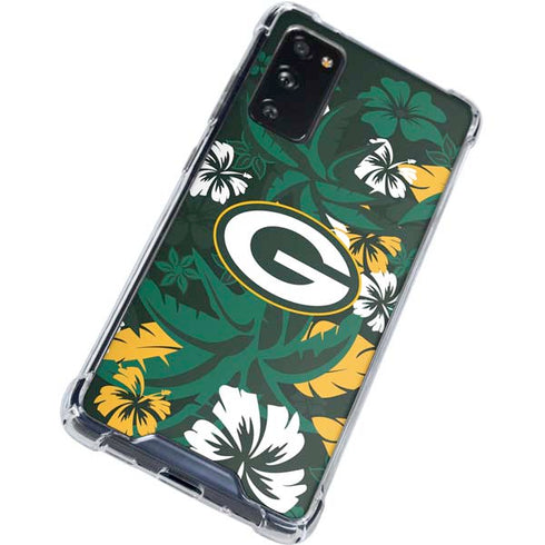 NFL Green Bay Packers Tropical Print Galaxy S20 FE Clear Case