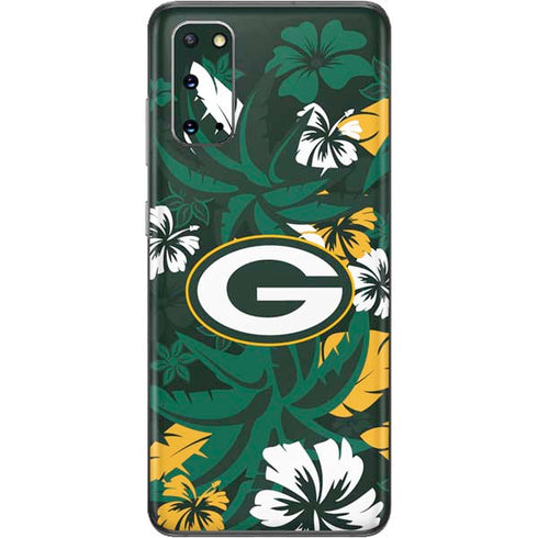 NFL Green Bay Packers Tropical Print Galaxy S20 Skin
