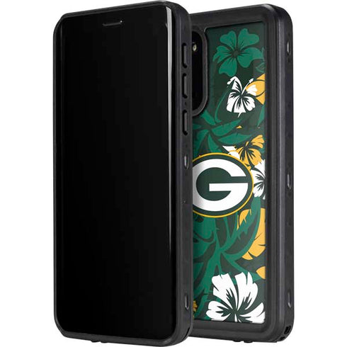 NFL Green Bay Packers Tropical Print Galaxy S20 Waterproof Case