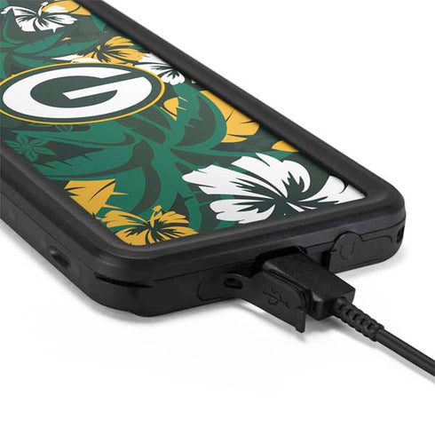 NFL Green Bay Packers Tropical Print Galaxy S20 Waterproof Case
