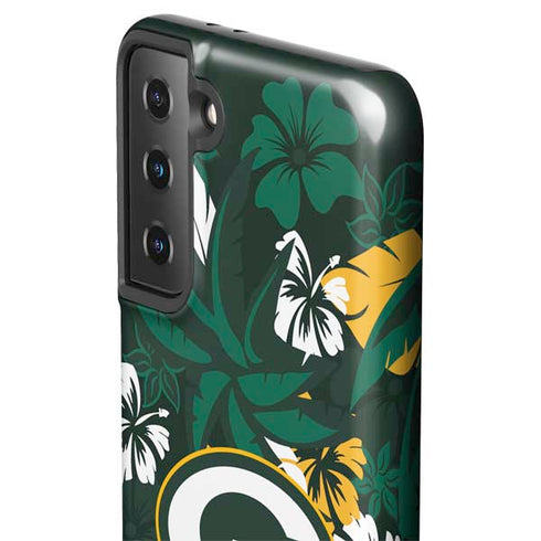 NFL Green Bay Packers Tropical Print Galaxy S21 FE Pro Case