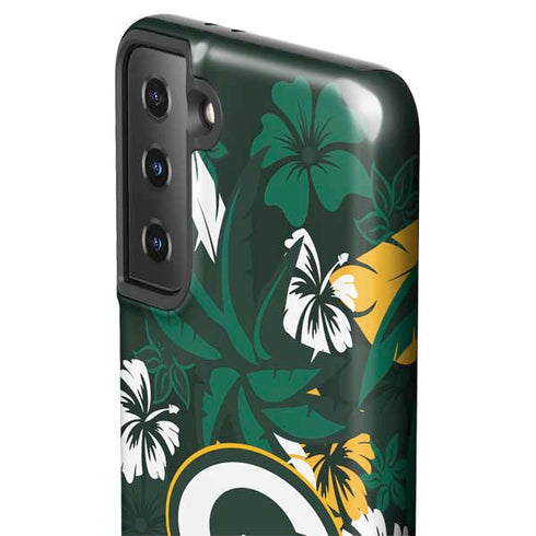 NFL Green Bay Packers Tropical Print Galaxy S21 Plus 5G Pro Case
