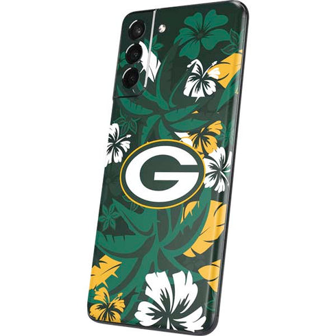 NFL Green Bay Packers Tropical Print Galaxy S21 Plus 5G Skin