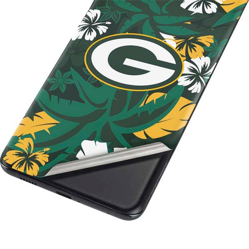 NFL Green Bay Packers Tropical Print Galaxy S21 Plus 5G Skin