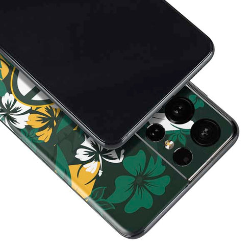 NFL Green Bay Packers Tropical Print Galaxy S21 Ultra 5G Skin