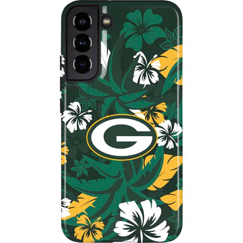 NFL Green Bay Packers Tropical Print Galaxy S22 Plus Pro Case