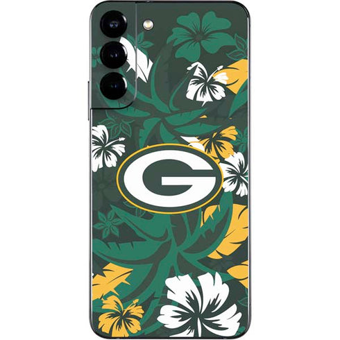 NFL Green Bay Packers Tropical Print Galaxy S22 Plus Skin