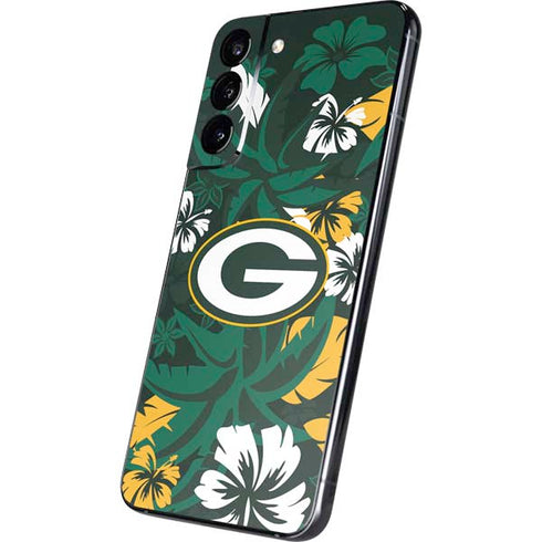 NFL Green Bay Packers Tropical Print Galaxy S22 Plus Skin