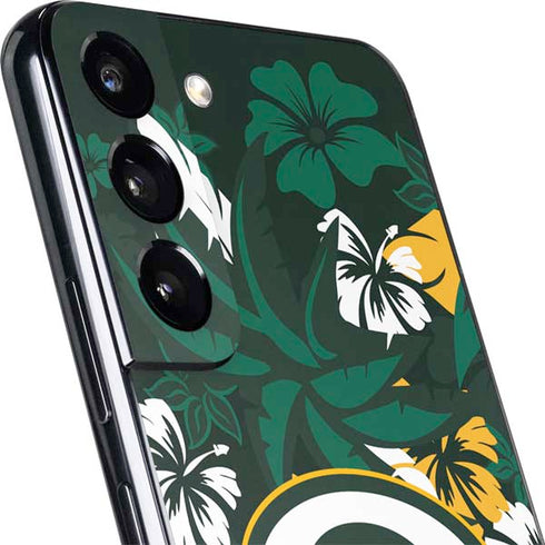 NFL Green Bay Packers Tropical Print Galaxy S22 Plus Skin
