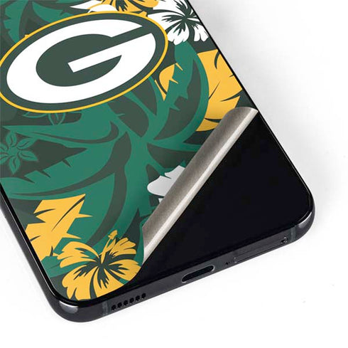 NFL Green Bay Packers Tropical Print Galaxy S22 Plus Skin