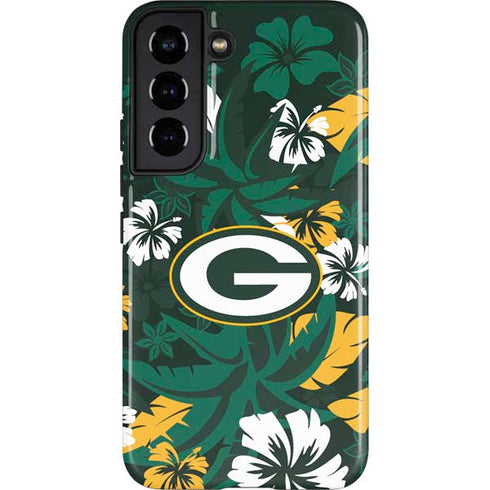NFL Green Bay Packers Tropical Print Galaxy S22 Pro Case