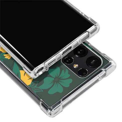 NFL Green Bay Packers Tropical Print Galaxy S22 Ultra Clear Case