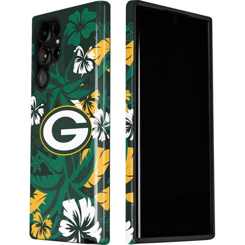 NFL Green Bay Packers Tropical Print Galaxy S22 Ultra Pro Case