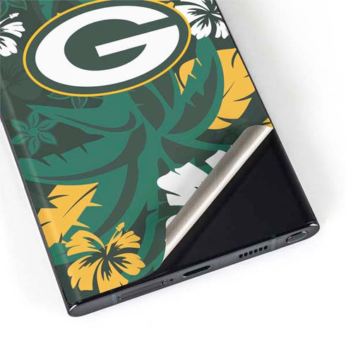 NFL Green Bay Packers Tropical Print Galaxy S22 Ultra Skin