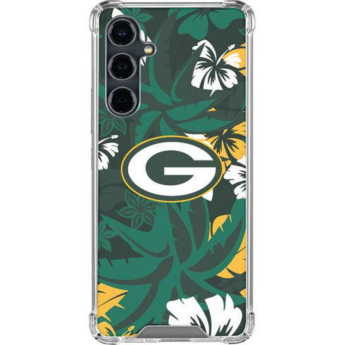 NFL Green Bay Packers Tropical Print Galaxy S23 FE Clear Case