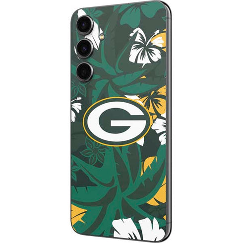 NFL Green Bay Packers Tropical Print Galaxy S23 FE Skin