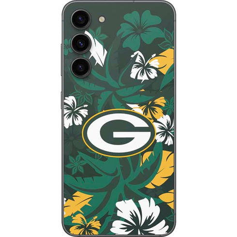 NFL Green Bay Packers Tropical Print Galaxy S23 Plus Skin