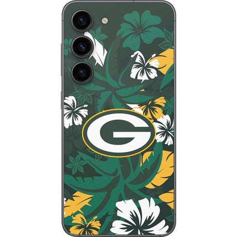 NFL Green Bay Packers Tropical Print Galaxy S23 Skin